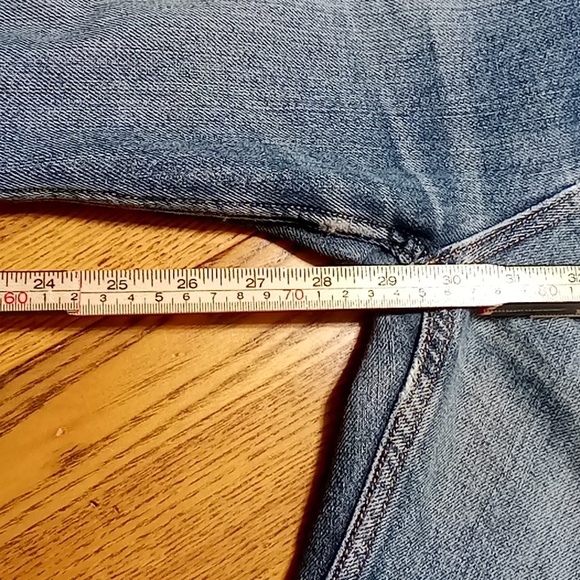 OLD NAVY Womens Jeans 16 BLUE Pants PREOWNED Loose Boot Cut Distressed Bootcut - Picture 7 of 9